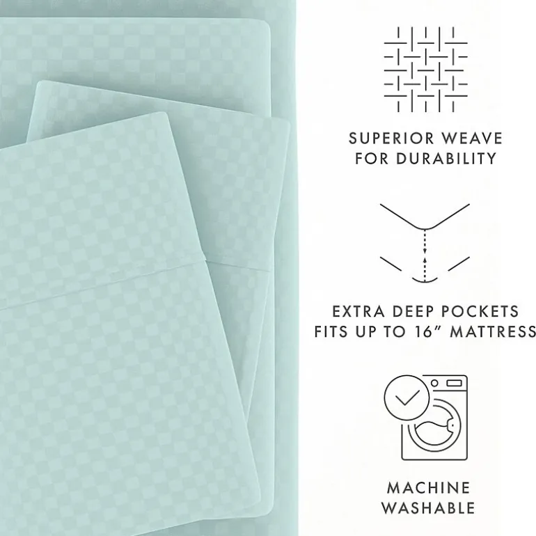 Casual Comfort™ Premium Ultra Soft Checkered Microfiber Wrinkle Free Sheet Set