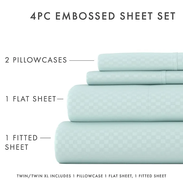 Casual Comfort™ Premium Ultra Soft Checkered Microfiber Wrinkle Free Sheet Set