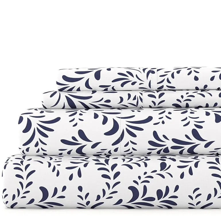 Casual Comfort Premium Ultra Burst of Vines Pattern 4 Piece Bed Sheet Set