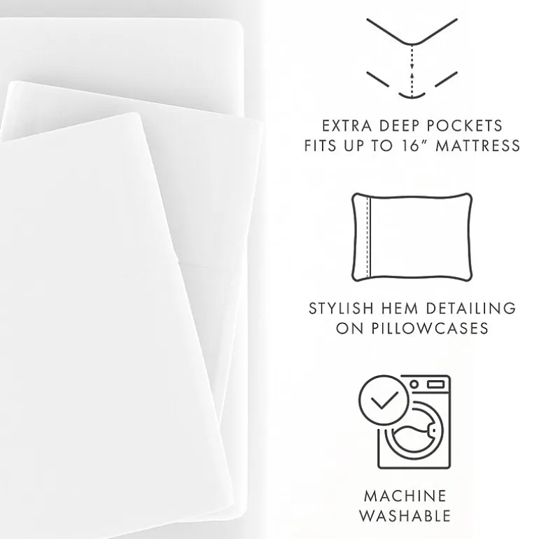 Casual Comfort™ Premium Ultra Soft Microfiber Wrinkle Free 4 Piece Sheet Set or 2 Piece Pillowcases