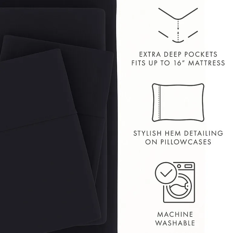 Casual Comfort™ Premium Ultra Soft Microfiber Wrinkle Free 4 Piece Sheet Set or 2 Piece Pillowcases