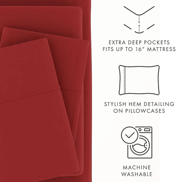 Casual Comfort™ Premium Ultra Soft Microfiber Wrinkle Free 4 Piece Sheet Set or 2 Piece Pillowcases