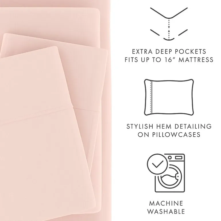 Casual Comfort™ Premium Ultra Soft Microfiber Wrinkle Free 4 Piece Sheet Set or 2 Piece Pillowcases