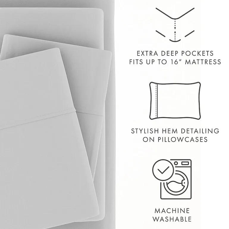Casual Comfort™ Premium Ultra Soft Microfiber Wrinkle Free 4 Piece Sheet Set or 2 Piece Pillowcases