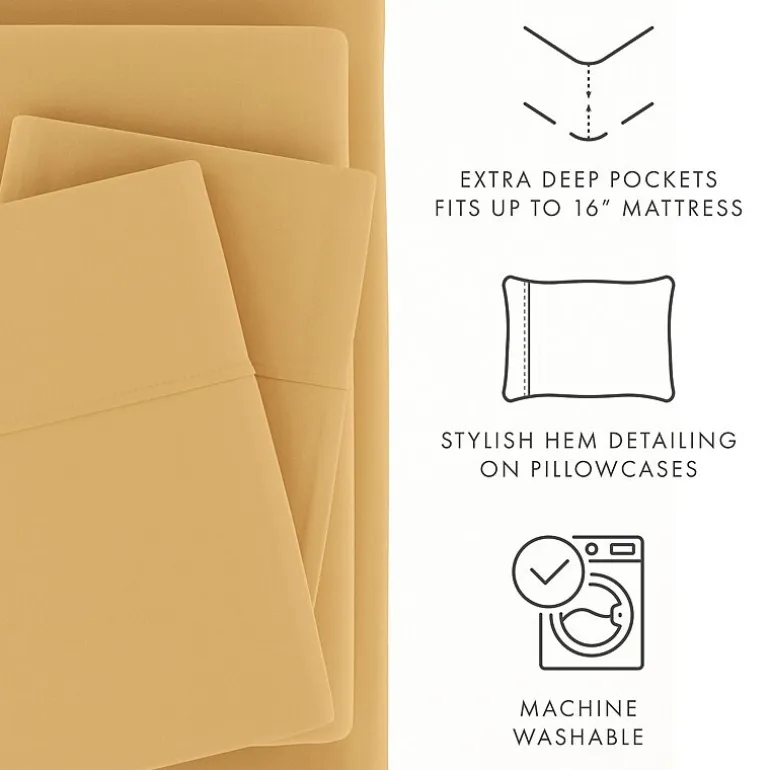 Casual Comfort™ Premium Ultra Soft Microfiber Wrinkle Free 4 Piece Sheet Set or 2 Piece Pillowcases