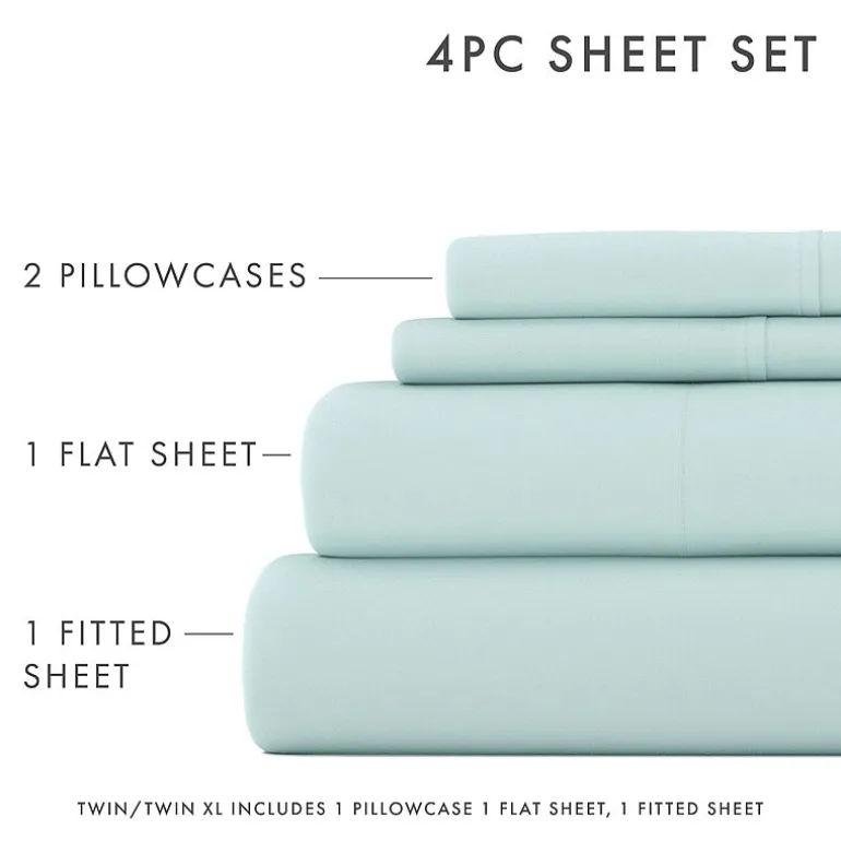 Casual Comfort™ Premium Ultra Soft Microfiber Wrinkle Free 4 Piece Sheet Set or 2 Piece Pillowcases