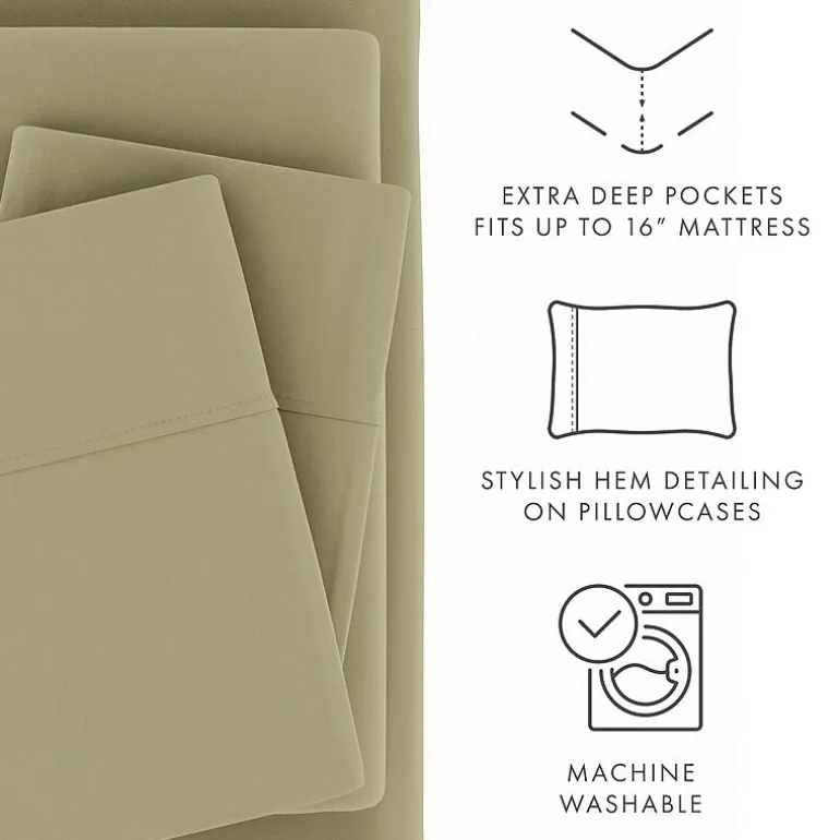 Casual Comfort™ Premium Ultra Soft Microfiber Wrinkle Free 4 Piece Sheet Set or 2 Piece Pillowcases