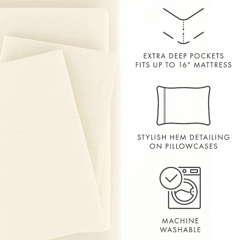 Casual Comfort™ Premium Ultra Soft Microfiber Wrinkle Free 4 Piece Sheet Set or 2 Piece Pillowcases