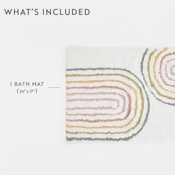 Casual Comfort Rainbow Pattern Cotton Bath Rug