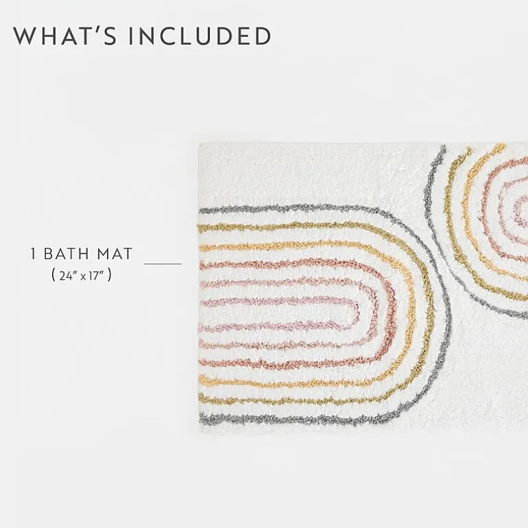 Casual Comfort Rainbow Pattern Cotton Bath Rug