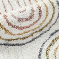 Casual Comfort Rainbow Pattern Cotton Bath Rug