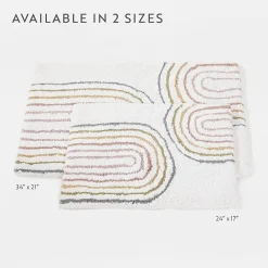 Casual Comfort Rainbow Pattern Cotton Bath Rug