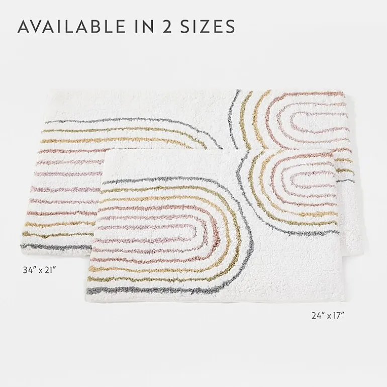 Casual Comfort Rainbow Pattern Cotton Bath Rug