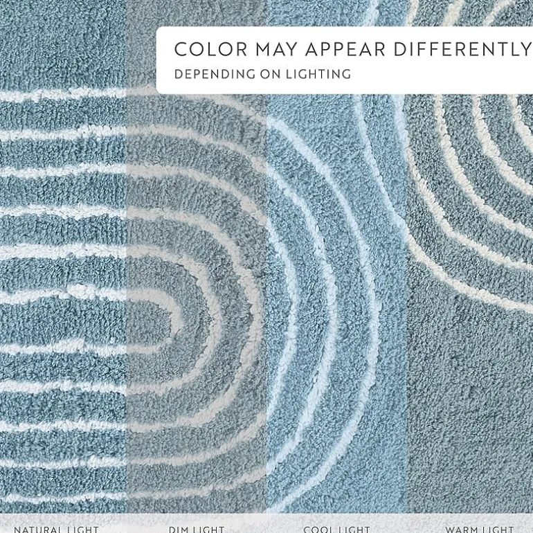 Casual Comfort Rainbow Pattern Cotton Bath Rug