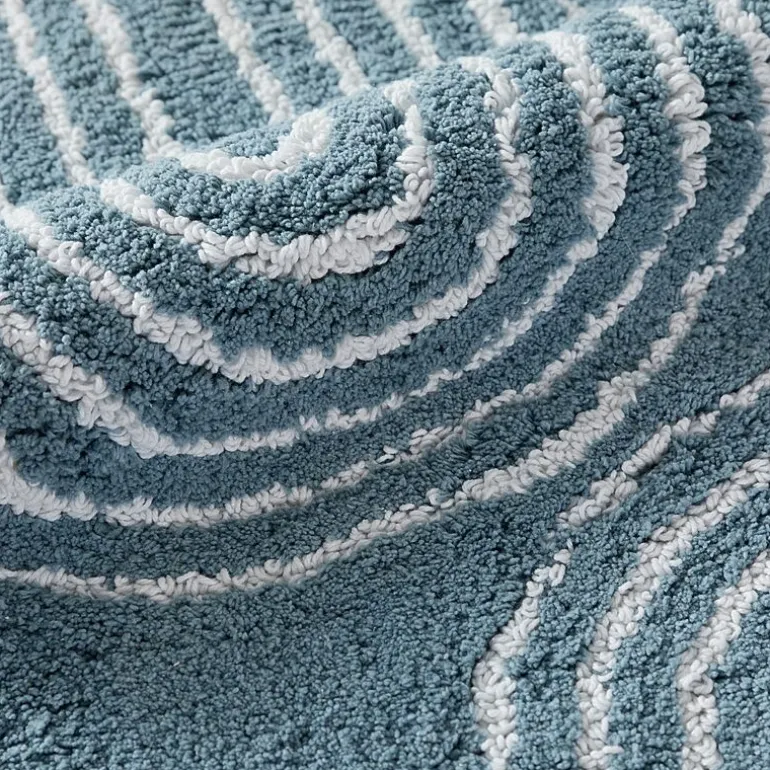 Casual Comfort Rainbow Pattern Cotton Bath Rug