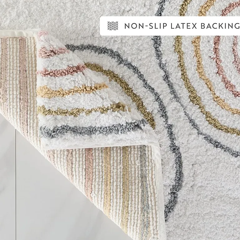Casual Comfort Rainbow Pattern Cotton Bath Rug