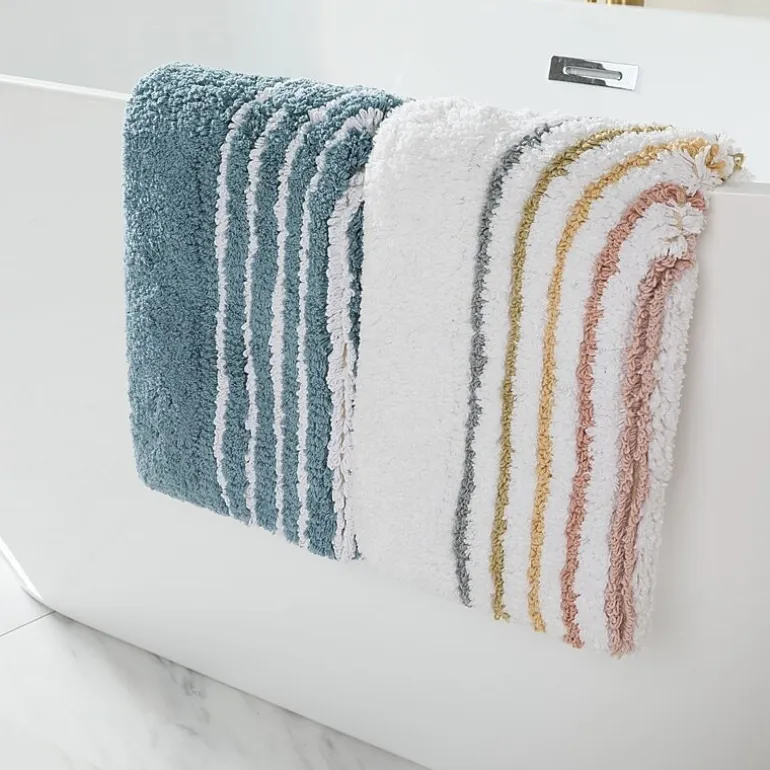 Casual Comfort Rainbow Pattern Cotton Bath Rug
