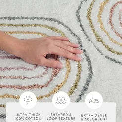 Casual Comfort Rainbow Pattern Cotton Bath Rug