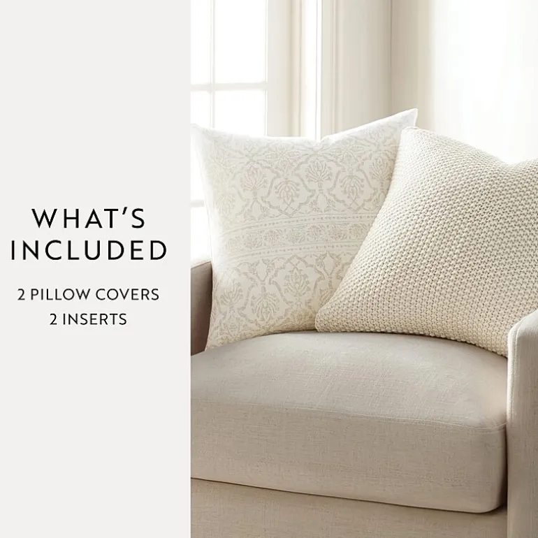 Casual Comfort Seed Stitch Pattern 2-pc. Square Throw Pillow Set
