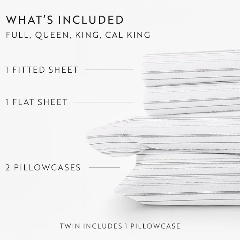 Casual Comfort Solid and Print Flannel Sheet Set