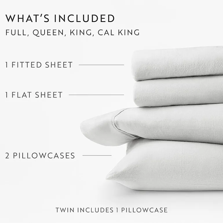 Casual Comfort Solid and Print Flannel Sheet Set