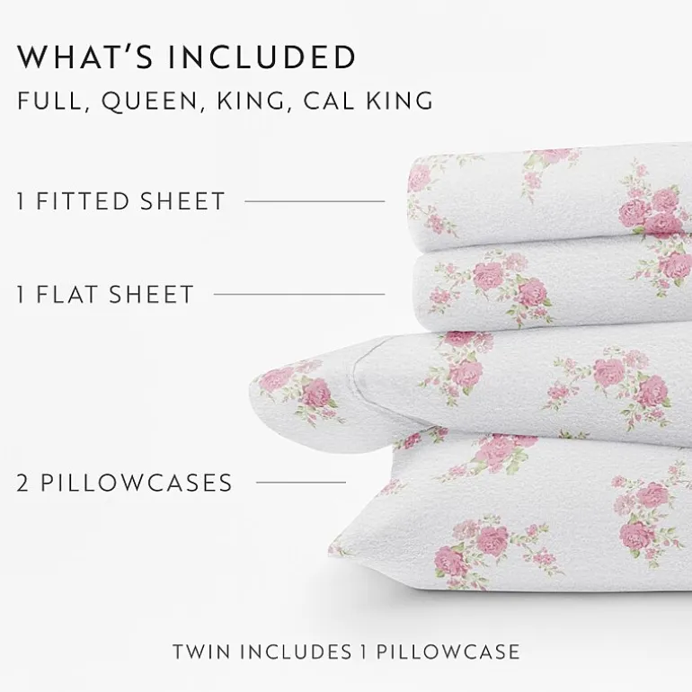 Casual Comfort Solid and Print Flannel Sheet Set