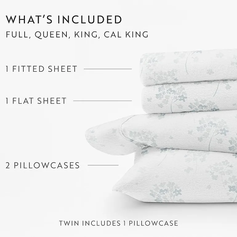 Casual Comfort Solid and Print Flannel Sheet Set
