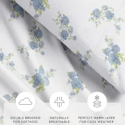 Casual Comfort Solid and Print Flannel Sheet Set