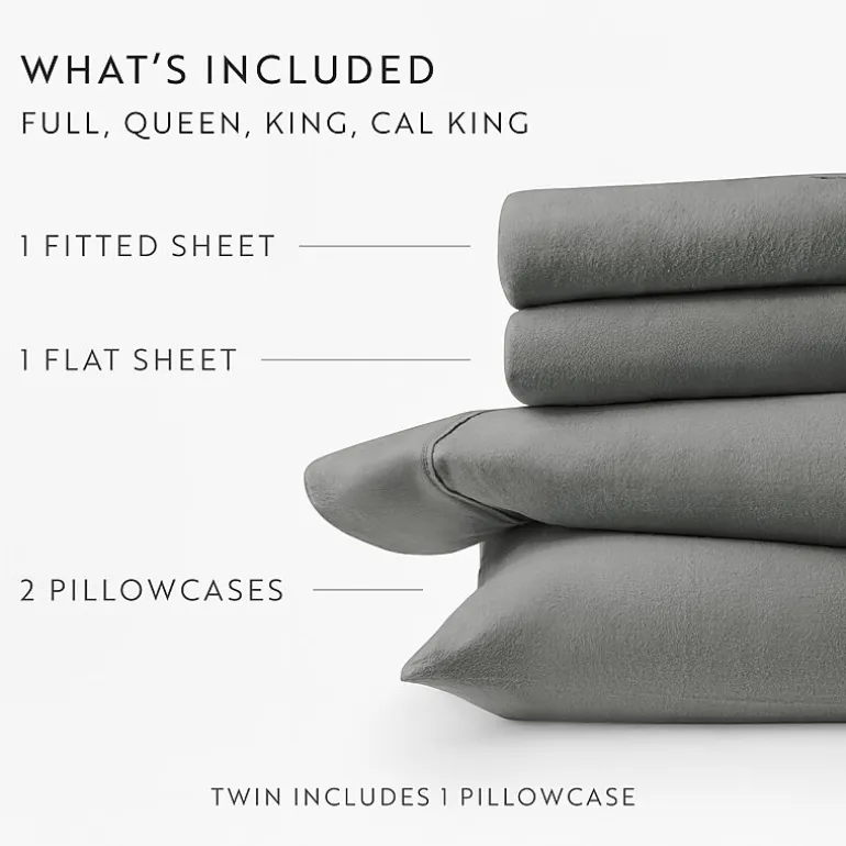 Casual Comfort Solid and Print Flannel Sheet Set