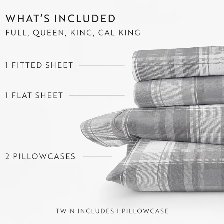 Casual Comfort Solid and Print Flannel Sheet Set