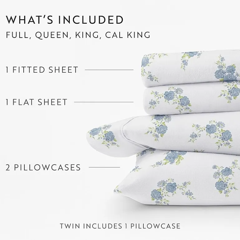 Casual Comfort Solid and Print Flannel Sheet Set