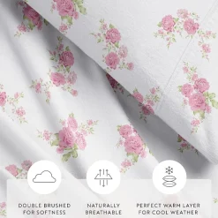 Casual Comfort Solid and Print Flannel Sheet Set