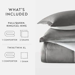Casual Comfort Solid Reversible Lightweight Down Alternative Comforter Set