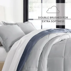 Casual Comfort Solid Reversible Lightweight Down Alternative Comforter Set