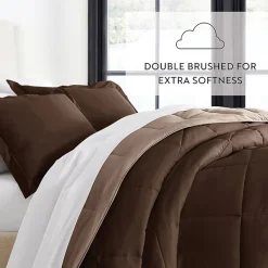 Casual Comfort Solid Reversible Lightweight Down Alternative Comforter Set