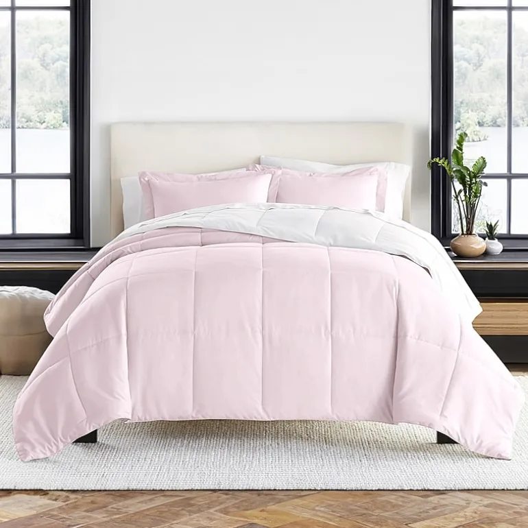 Casual Comfort Solid Reversible Lightweight Down Alternative Comforter Set