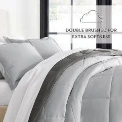 Casual Comfort Solid Reversible Lightweight Down Alternative Comforter Set