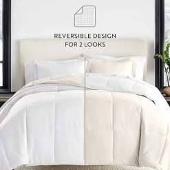 Casual Comfort Solid Reversible Lightweight Down Alternative Comforter Set