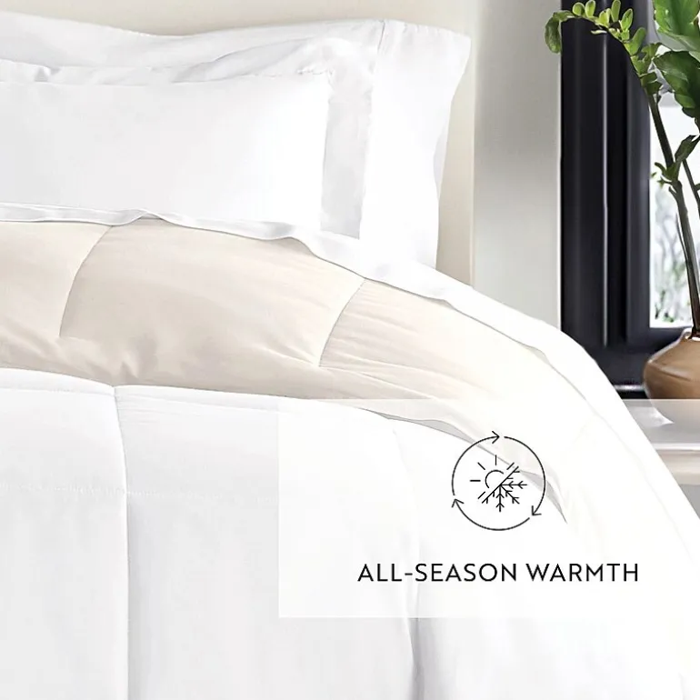 Casual Comfort Solid Reversible Lightweight Down Alternative Comforter Set