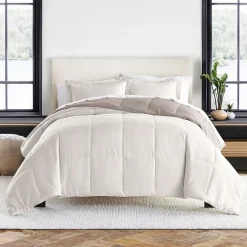 Casual Comfort Solid Reversible Lightweight Down Alternative Comforter Set