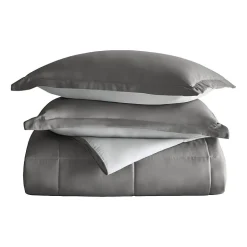 Casual Comfort Solid Reversible Lightweight Down Alternative Comforter Set