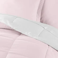 Casual Comfort Solid Reversible Lightweight Down Alternative Comforter Set