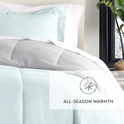 Casual Comfort Solid Reversible Lightweight Down Alternative Comforter Set