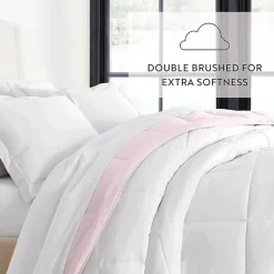 Casual Comfort Solid Reversible Lightweight Down Alternative Comforter Set