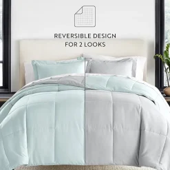 Casual Comfort Solid Reversible Lightweight Down Alternative Comforter Set