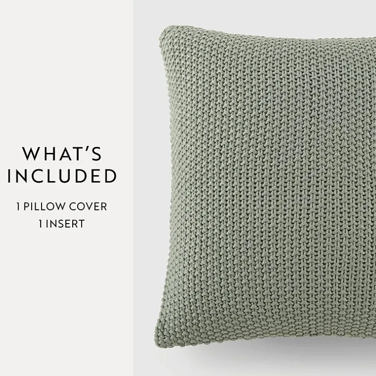 Casual Comfort Stitch Knit Acrylic Square Throw Pillow