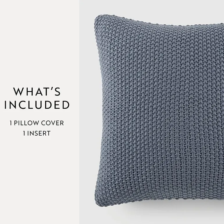 Casual Comfort Stitch Knit Acrylic Square Throw Pillow