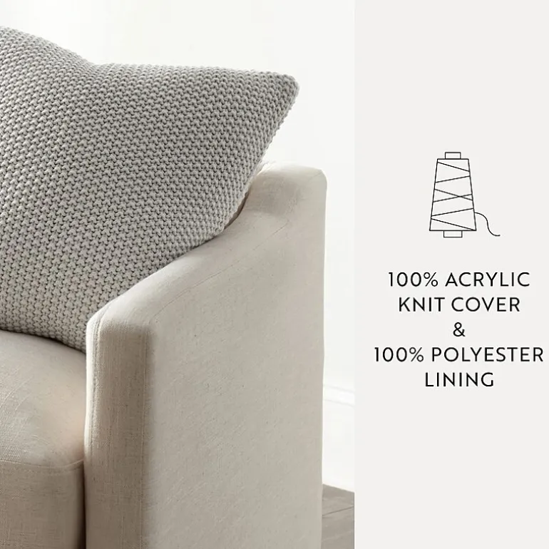 Casual Comfort Stitch Knit Acrylic Square Throw Pillow