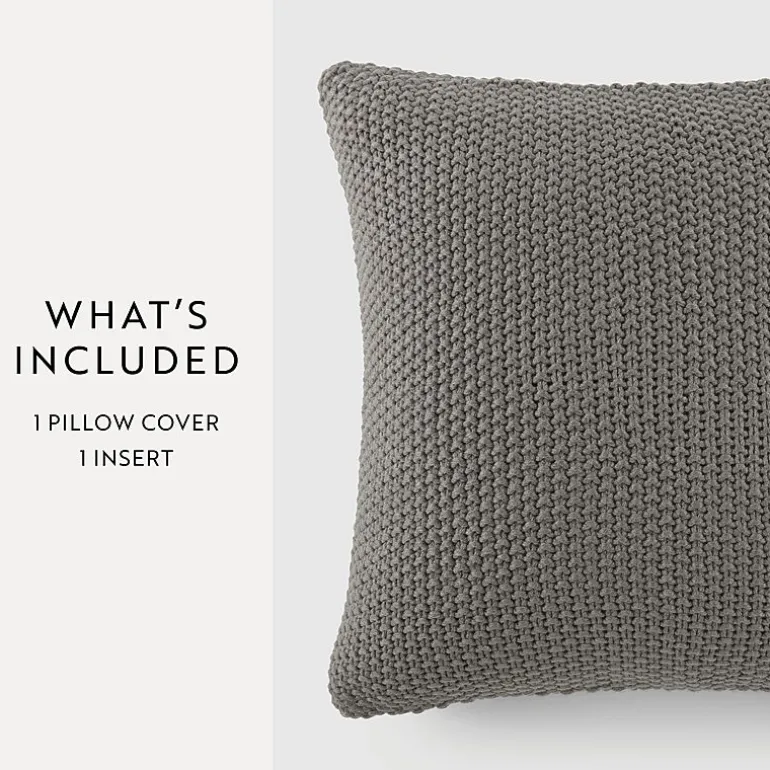 Casual Comfort Stitch Knit Acrylic Square Throw Pillow