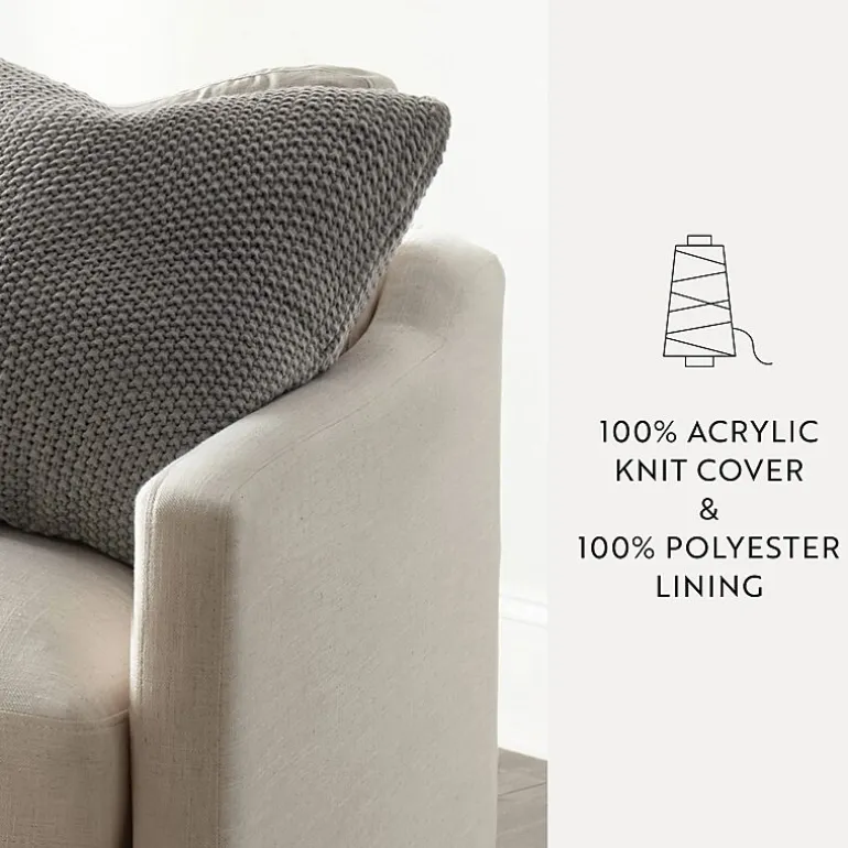 Casual Comfort Stitch Knit Acrylic Square Throw Pillow